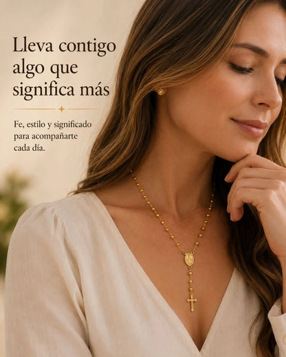 Camándula para mujer bañada en oro de 18K