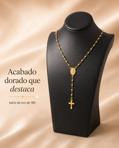 Camándula para mujer bañada en oro de 18K