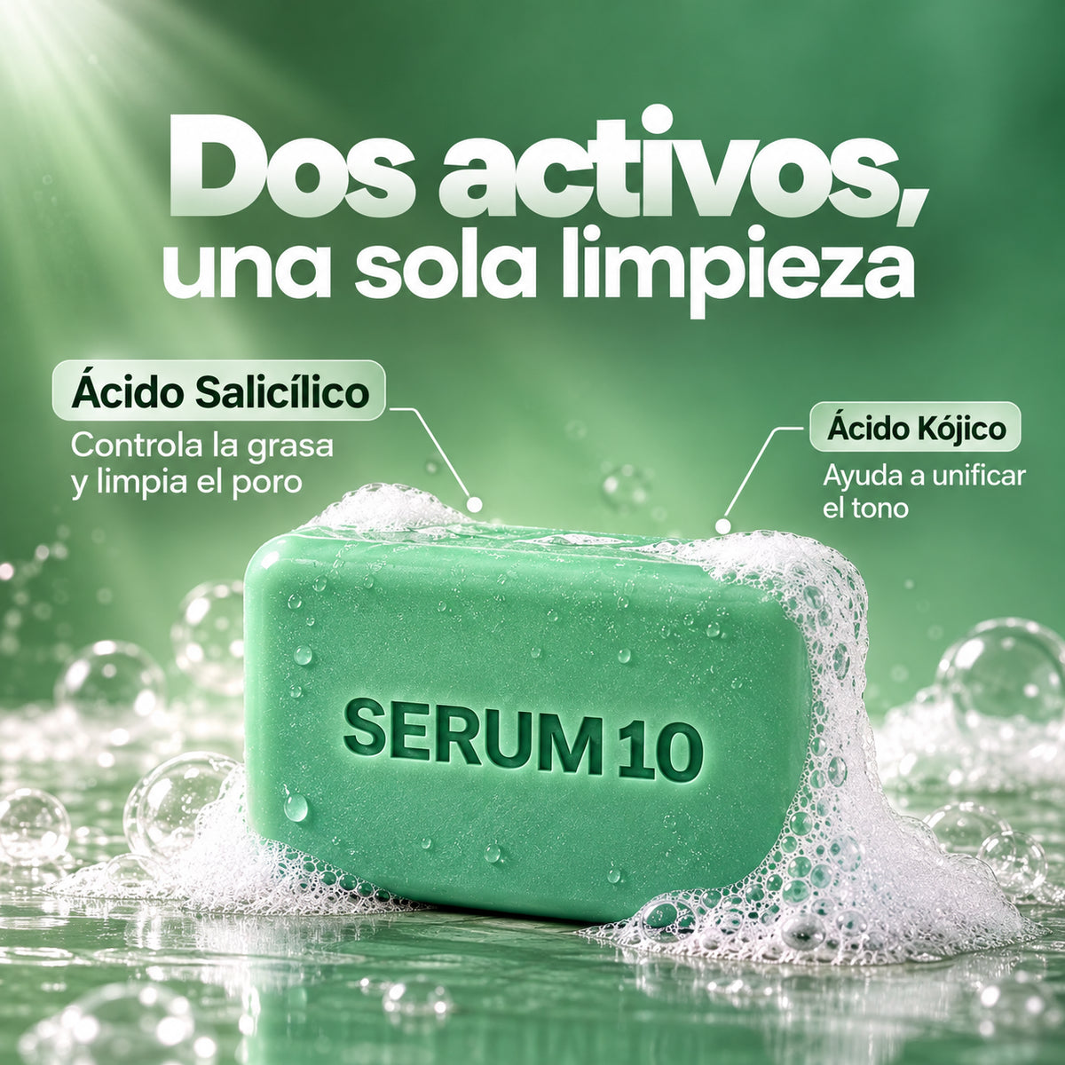 Jabón facial con ácido salicílico + ácilo kójico